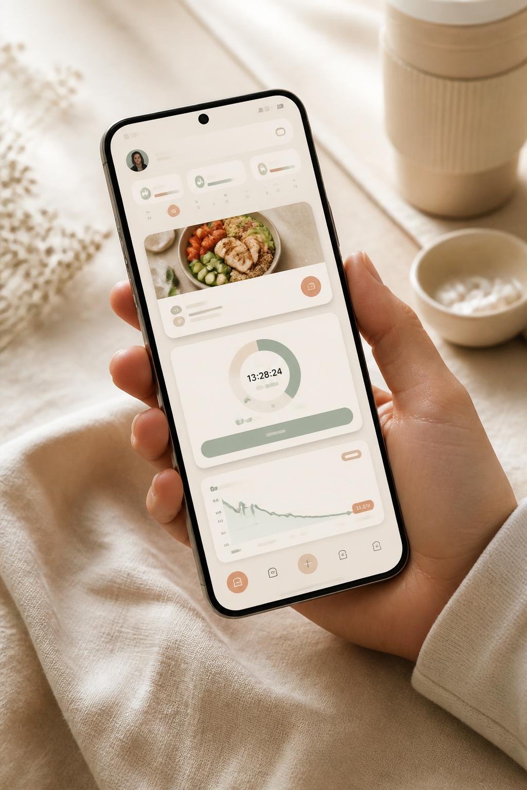 Meals, fasting and weight in the Metabolic Comeback Method app.